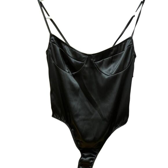 Victoria's Secret Tops - Victoria's Secret Satin Thong Bodysuit